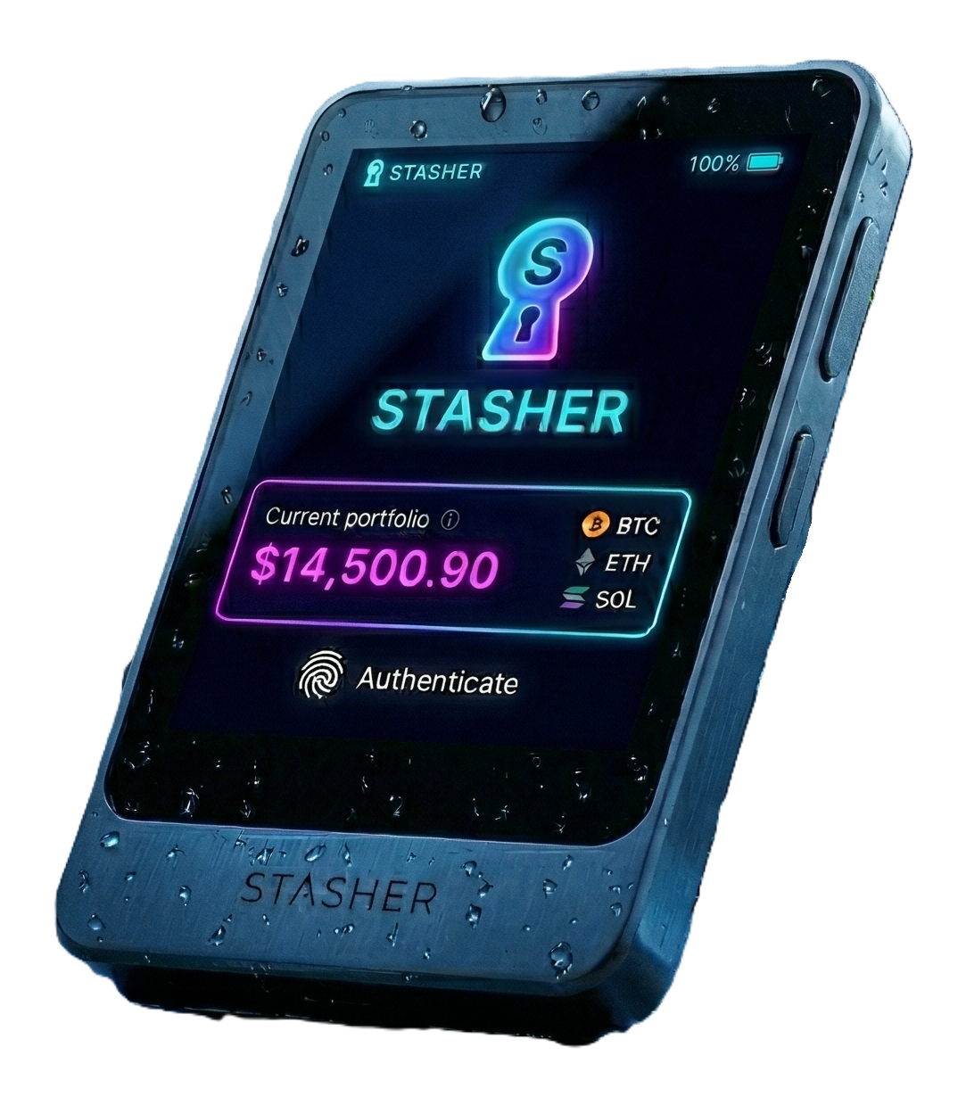 Stasher Hardware Wallet — air-gapped cold storage device
